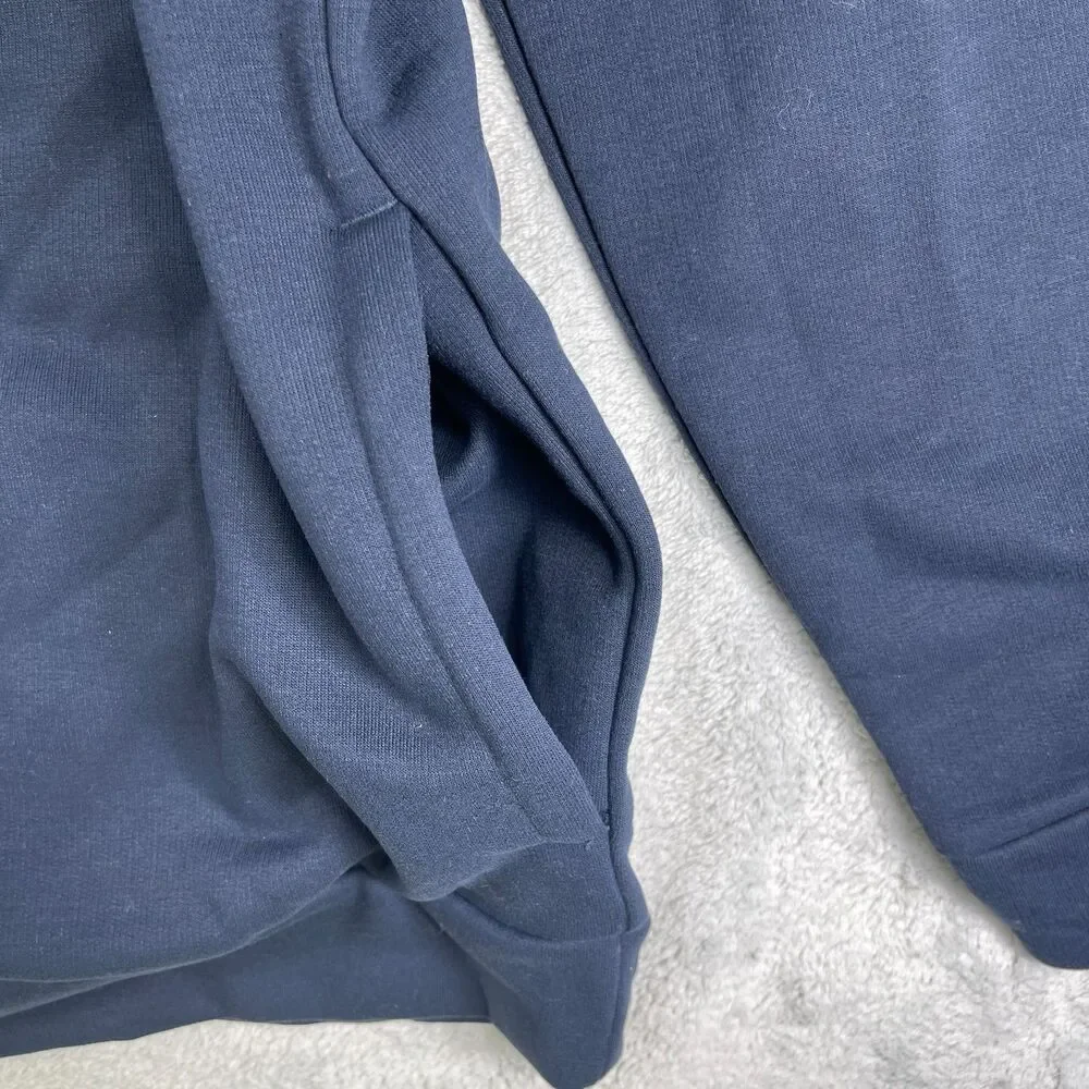 Adidas Hoodie Mens Medium Blue Logo Fleece Lined Regular Fit Sweatshirt